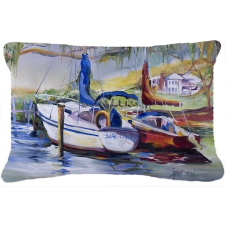 Carolines Treasures Carolines Treasures JMK1053PW1216 Lucky Dream Sailboat Canvas Fabric Decorative Pillow JMK1053PW1216